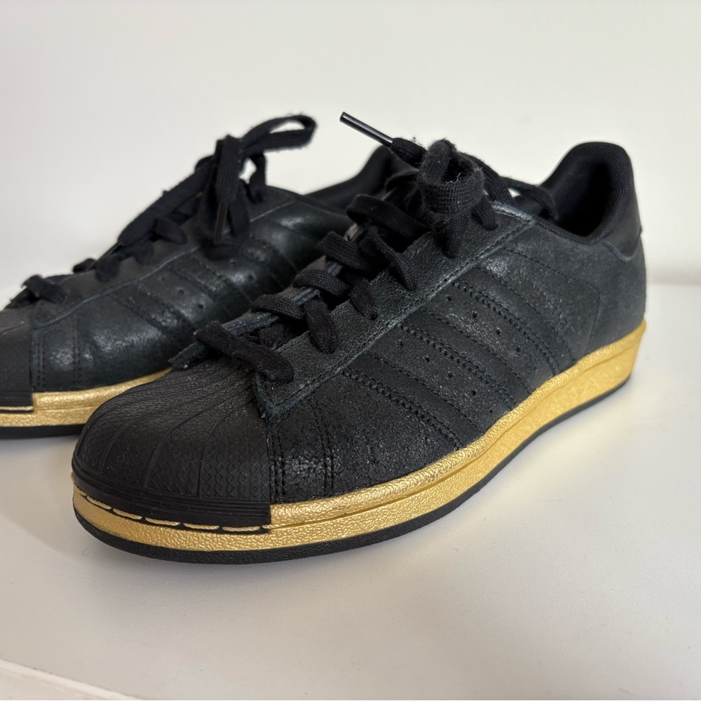 adidas Kids Black and Gold Sneakers